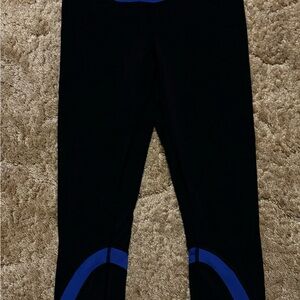 Lululemon Athletica Black Capris with Blue Accents